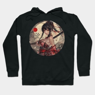 Japanese Samurai Girl Round Hoodie